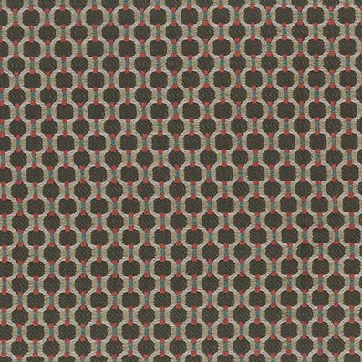 Nina Campbell Loveden Chocolate/Coral Fabric Sample NCF4610-03