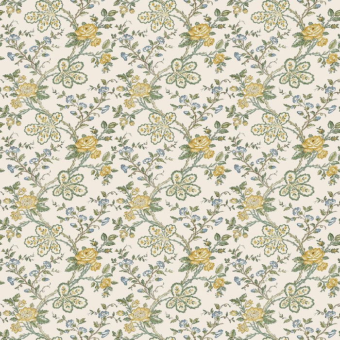 Nina Campbell Genevieve Yellow / Sage / Ivory Fabric NCF4621-03