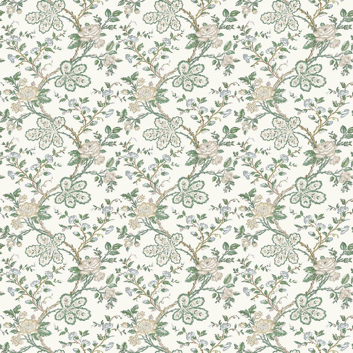 Nina Campbell Genevieve Green / Blue / Ivory Fabric NCF4621-04