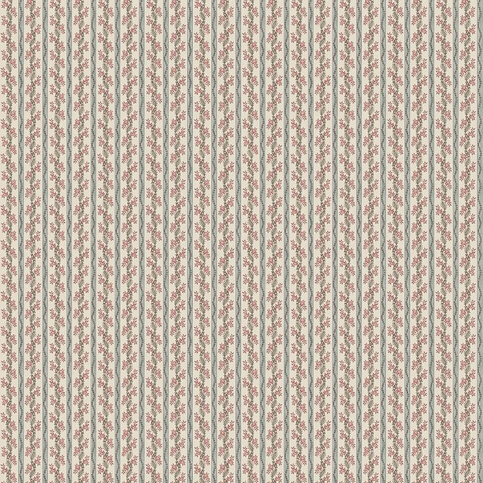 Nina Campbell Odile Duck Egg / Red Fabric NCF4622-01