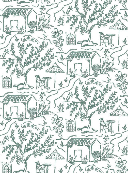 Nina Campbell La Quintinie Turquoise / Teal Wallpaper NCW4594-01