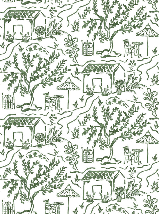 Nina Campbell La Quintinie Chartreuse / Green Wallpaper Sample NCW4594-03