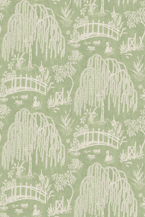 Nina Campbell Les Saules Chartreuse / Green Wallpaper NCW4595-01
