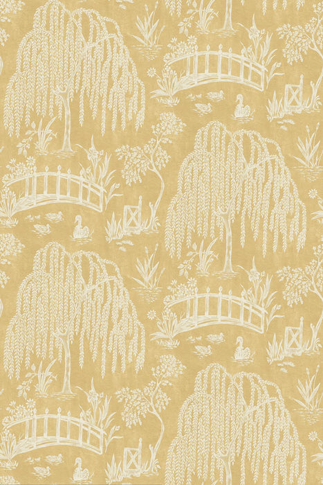 Nina Campbell Les Saules Yellow / Orange Wallpaper Sample NCW4595-04