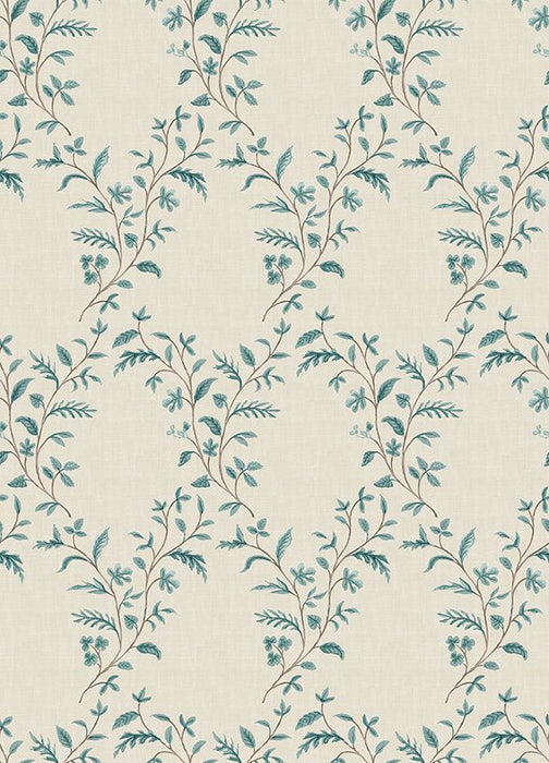 Nina Campbell Hollingbourne Trellis Turquoise / Teal Wallpaper Sample NCW4596-03