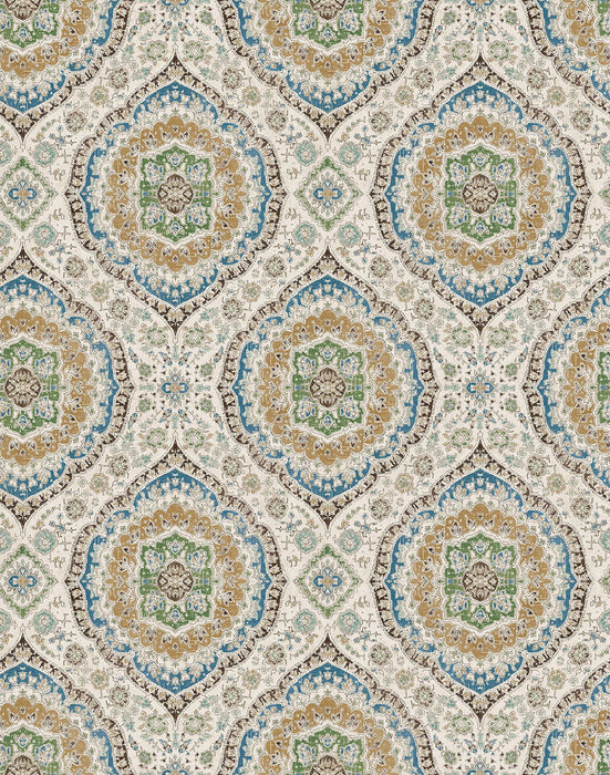Nina Campbell Karabali Multi-coloured, Blue / Purple, Chartreuse / Green, Yellow / Orange Wallpaper NCW4597-01