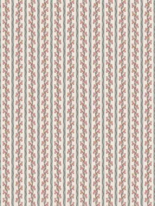 Nina Campbell Odile Duck Egg / Red Wallpaper Sample NCW4631-01
