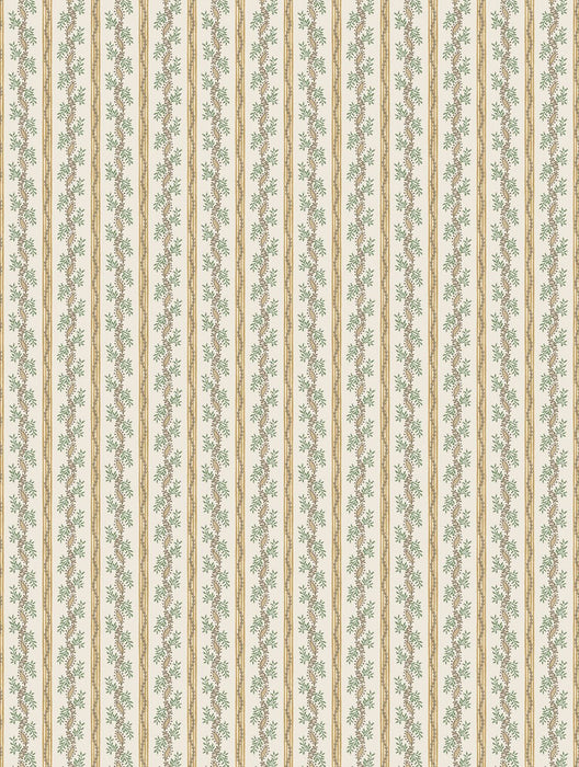 Nina Campbell Odile Ochre / Sage Wallpaper Sample NCW4631-04