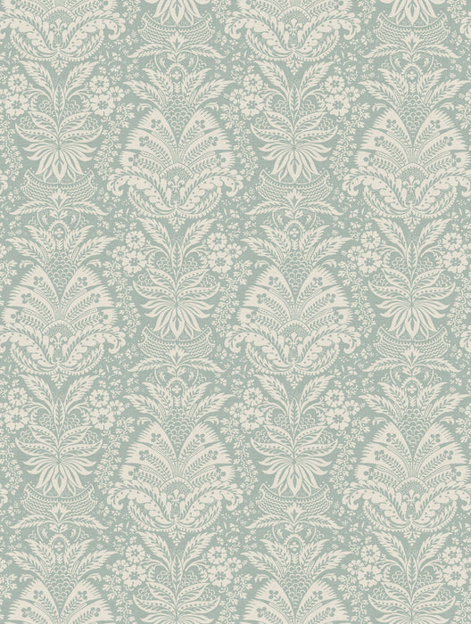 Nina Campbell Bourton Damask Aqua Wallpaper NCW4635-05