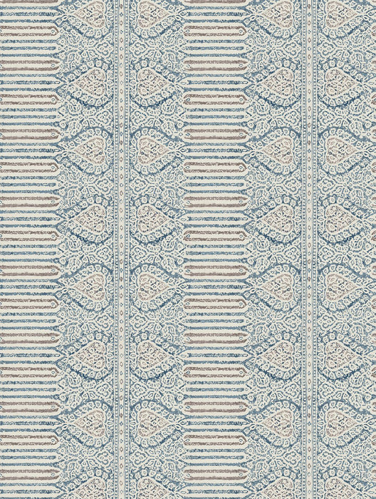 Nina Campbell Nicolet Blue / Taupe Wallpaper Sample NCW4636-01