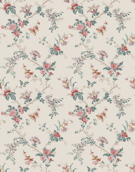Nina Campbell Boscobel Pink / Teal Wallpaper Sample NCW4637-03