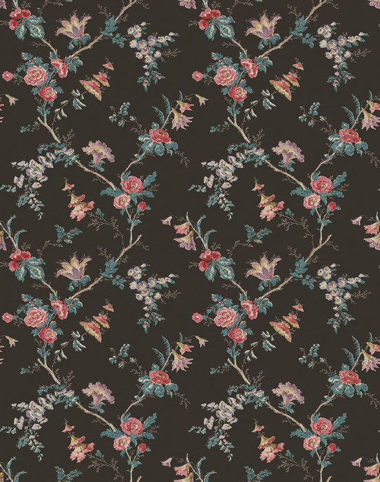 Nina Campbell Boscobel Chocolate / Rose Wallpaper NCW4637-04