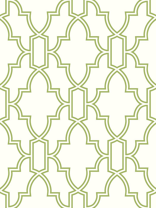 NextWall Green And White Tile Trellis Green & White Wallpaper Sample NW31604