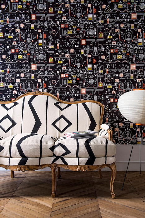 Pierre Frey Rocky-Boy Black & White Fabric Sample F3246001