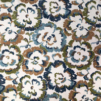 Marvic Textiles Pansy Blue/Olive Fabric 1419-2