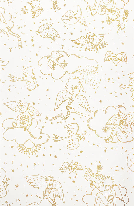 Pierre Frey Le Monde Parall'Aile Or Wallpaper Sample FP205001