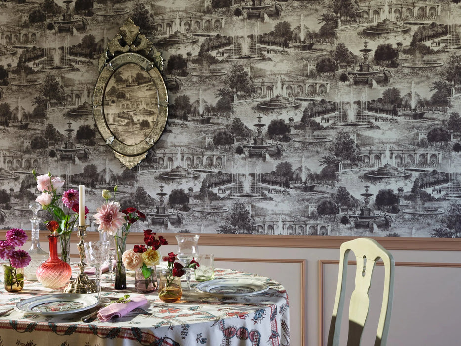 Pierre Frey Les fontainiers Fusain Wallpaper Sample FP293001