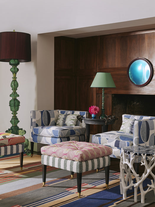 Christopher Farr Galaxie Embroidered Indigo Fabric