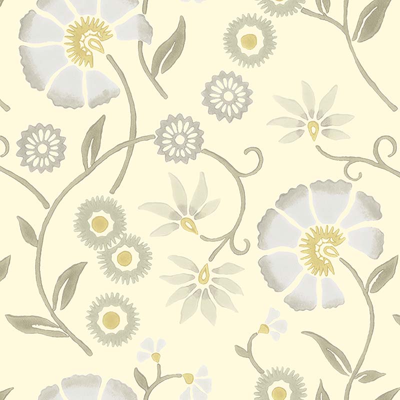 Galbraith & Paul Spring Garden Dove Gray Wallpaper Sample