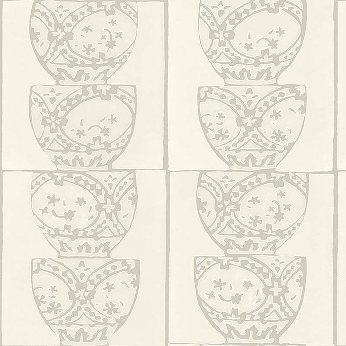 Galbraith & Paul Stacked Pots Stone Wallpaper Sample