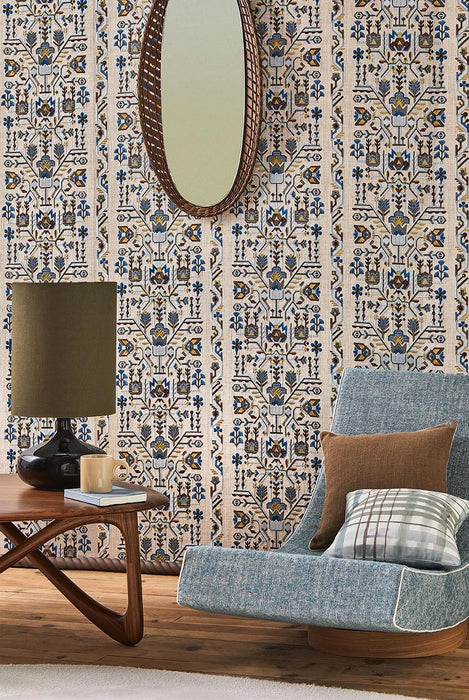 Pierre Frey Fleurs De Givre Azur Wallpaper Sample FP211001