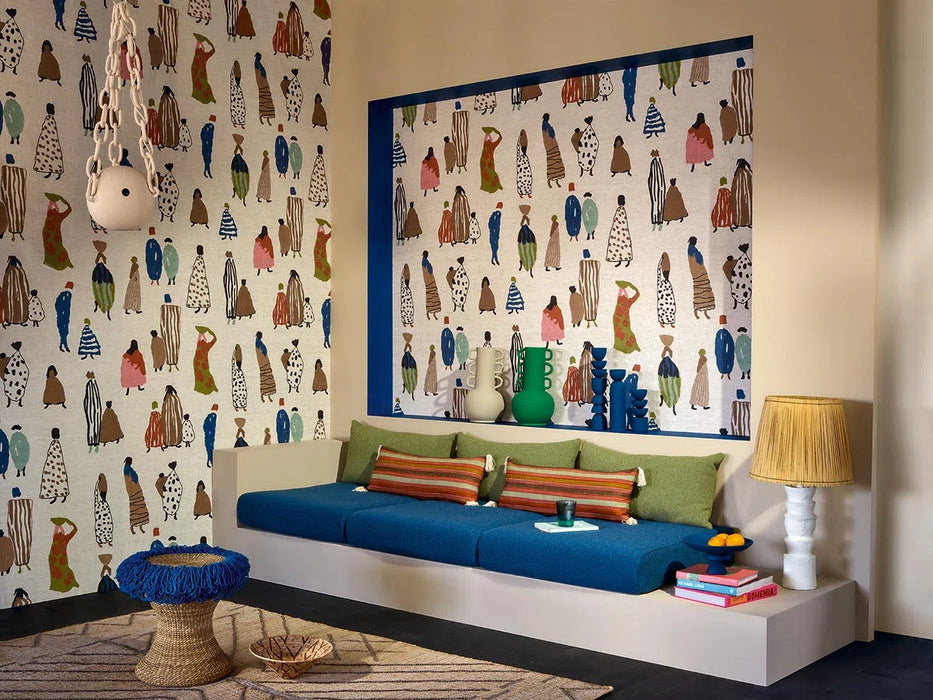 Pierre Frey Bedouins Multicolore Wallpaper Sample FP155001