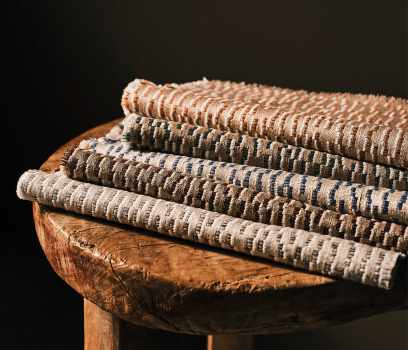 Osborne & Little Tempo Oatmeal / Walnut Fabric F8063-01