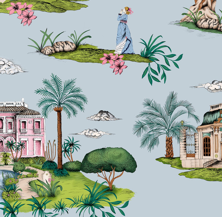 Marvic Textiles Toile d'Azur Blue Fabric 6209-2