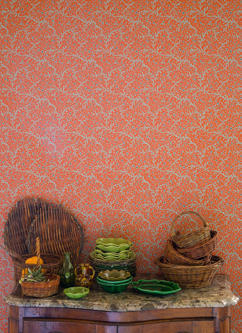 Pierre Frey Fleurs De Corail Marine Wallpaper Sample FP787004