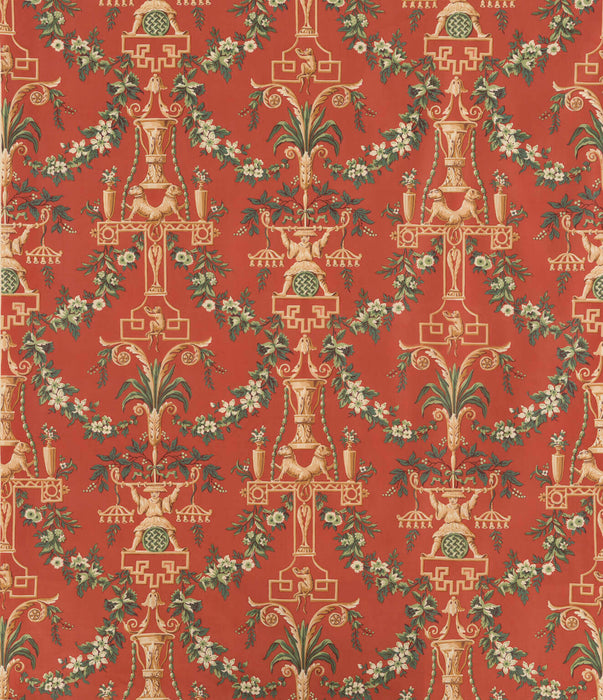 Le Manach Les Lions Rouge Fabric Sample L3636001