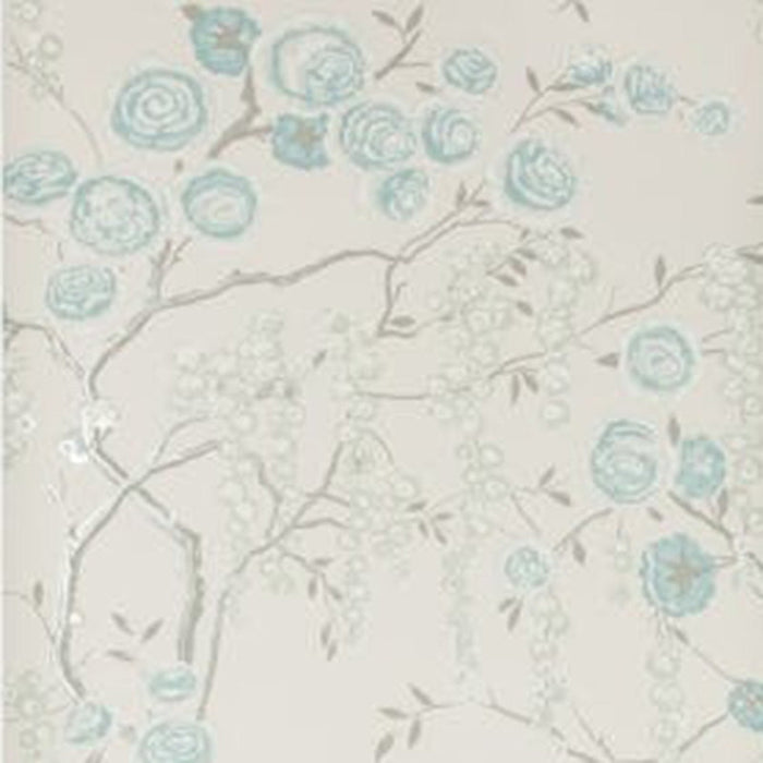 Kravet Design Peony Tree Aqua Wallpaper Sample W3507.315.0
