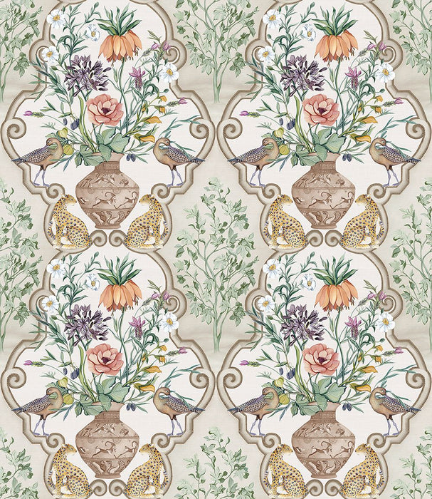 Osborne & Little Sundara Linen / Coral Wallpaper W8031-02