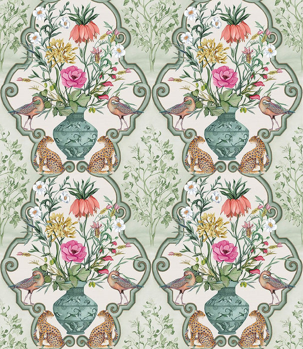 Osborne & Little Sundara Sage /Pink Wallpaper W8031-03