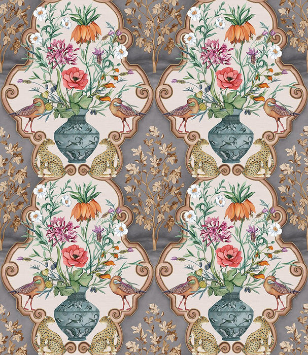 Osborne & Little Sundara Charcoal / Chestnut Wallpaper W8031-04