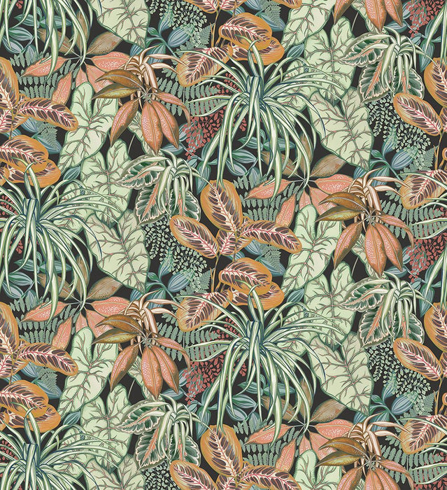 Osborne & Little Hothouse Charcoal / Pine Wallpaper W8032-03