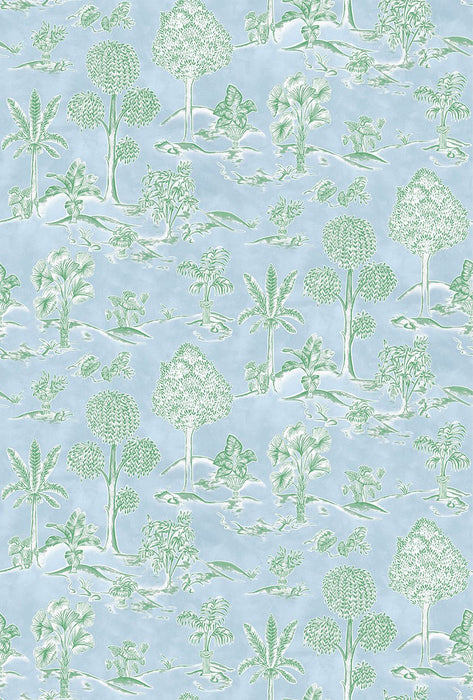 Osborne & Little Karuna Sky / Leaf Wallpaper W8033-02