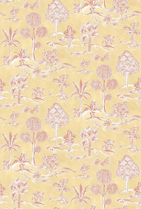 Osborne & Little Karuna Dandelion / Terracotta Wallpaper W8033-03