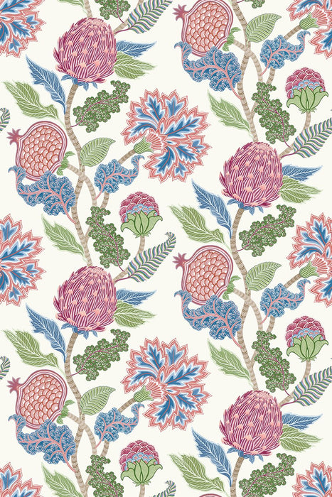 Osborne & Little Cynara Raspberry / Cobalt Wallpaper W8034-01