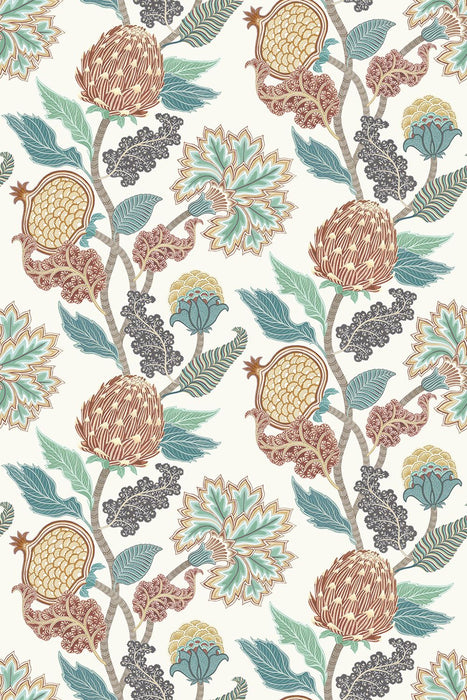 Osborne & Little Cynara Chestnut / Eucalyptus Wallpaper Sample W8034-04