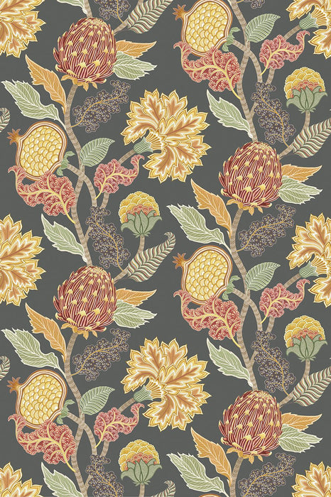 Osborne & Little Cynara Charcoal / Ochre Wallpaper W8034-05