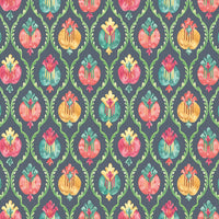 Osborne & Little Mysore Midnight/Magenta Wallpaper W8121-01