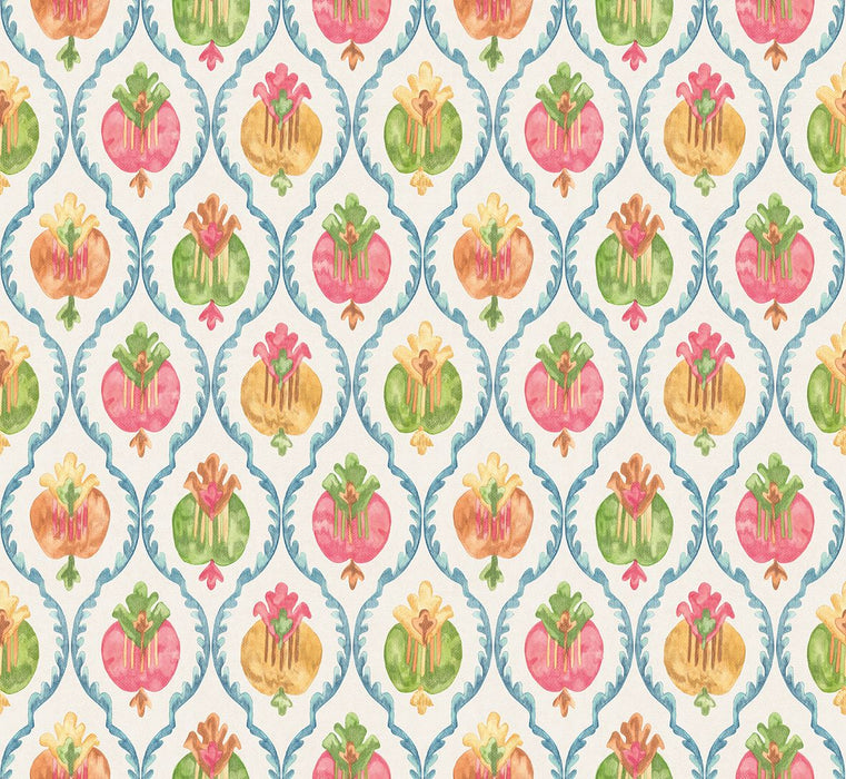 Osborne & Little Mysore Ivory / Multi Wallpaper W8121-03