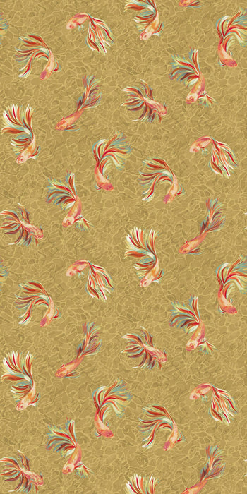 Osborne & Little Aquaria Metallic Gold Wallpaper Sample W8123-01