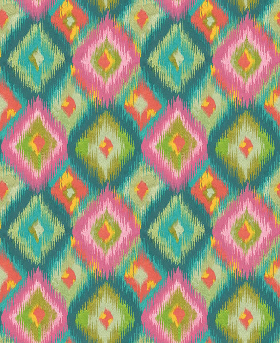 Osborne & Little Xanadu Teal / Pink Wallpaper Sample W8124-01