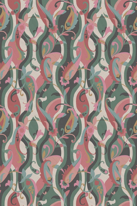 Osborne & Little Castillo Celadon / Rose Wallpaper Sample W8127-01
