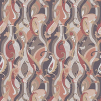Osborne & Little Castillo Charcoal / Terracotta Wallpaper W8127-03