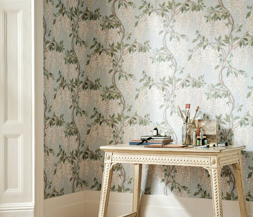 Nina Campbell Wisteria Walk Lilac / Green Wallpaper NCW4632-02