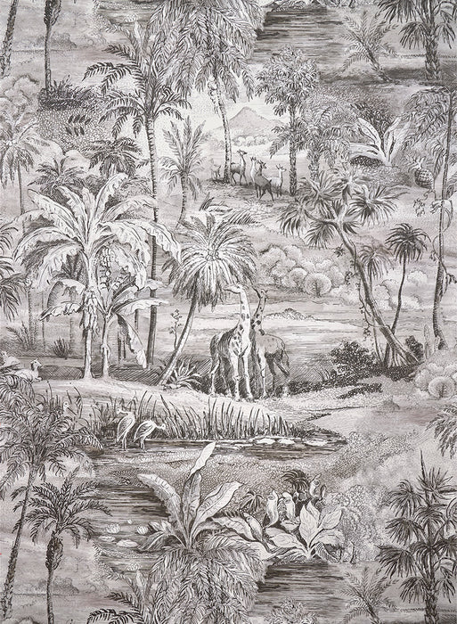 Pierre Frey Safari Charbon Wallpaper Sample FP101002