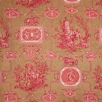 Braquenie Les Muses Et Le Lion Brun Rouge Fabric B1826001