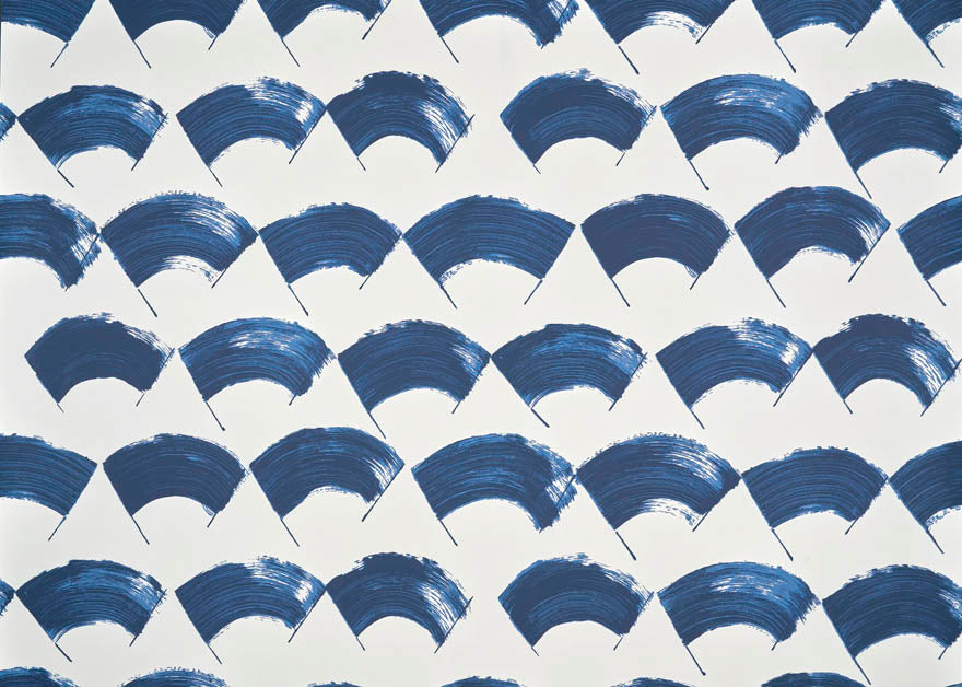 Pierre Frey Les Eventails Indigo Wallpaper FP048002